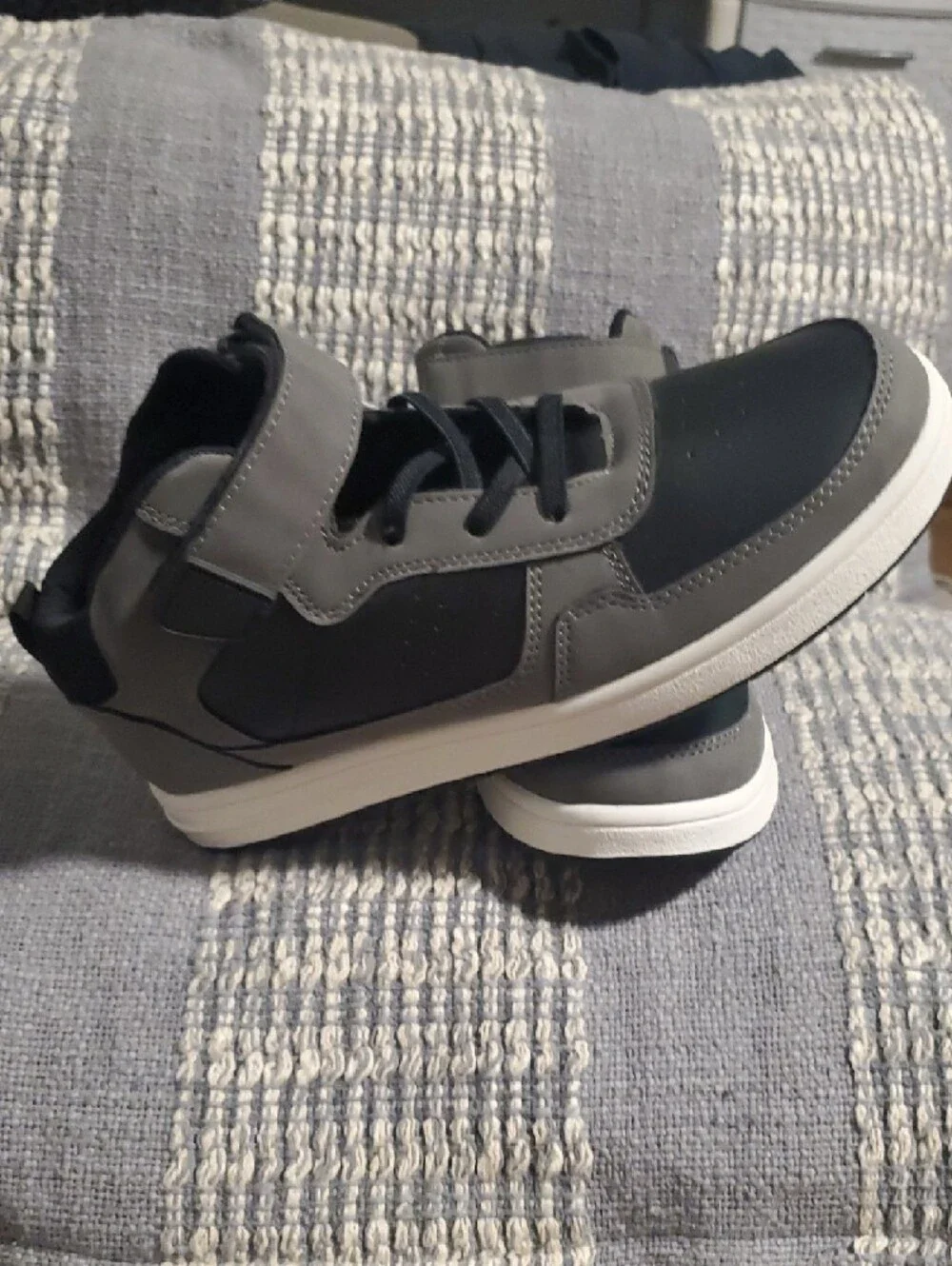 The Children's Place Grey and Black High-Top Sneakers